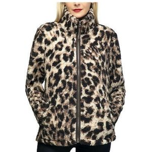 Women's Leopard Print Sherpa Jacket